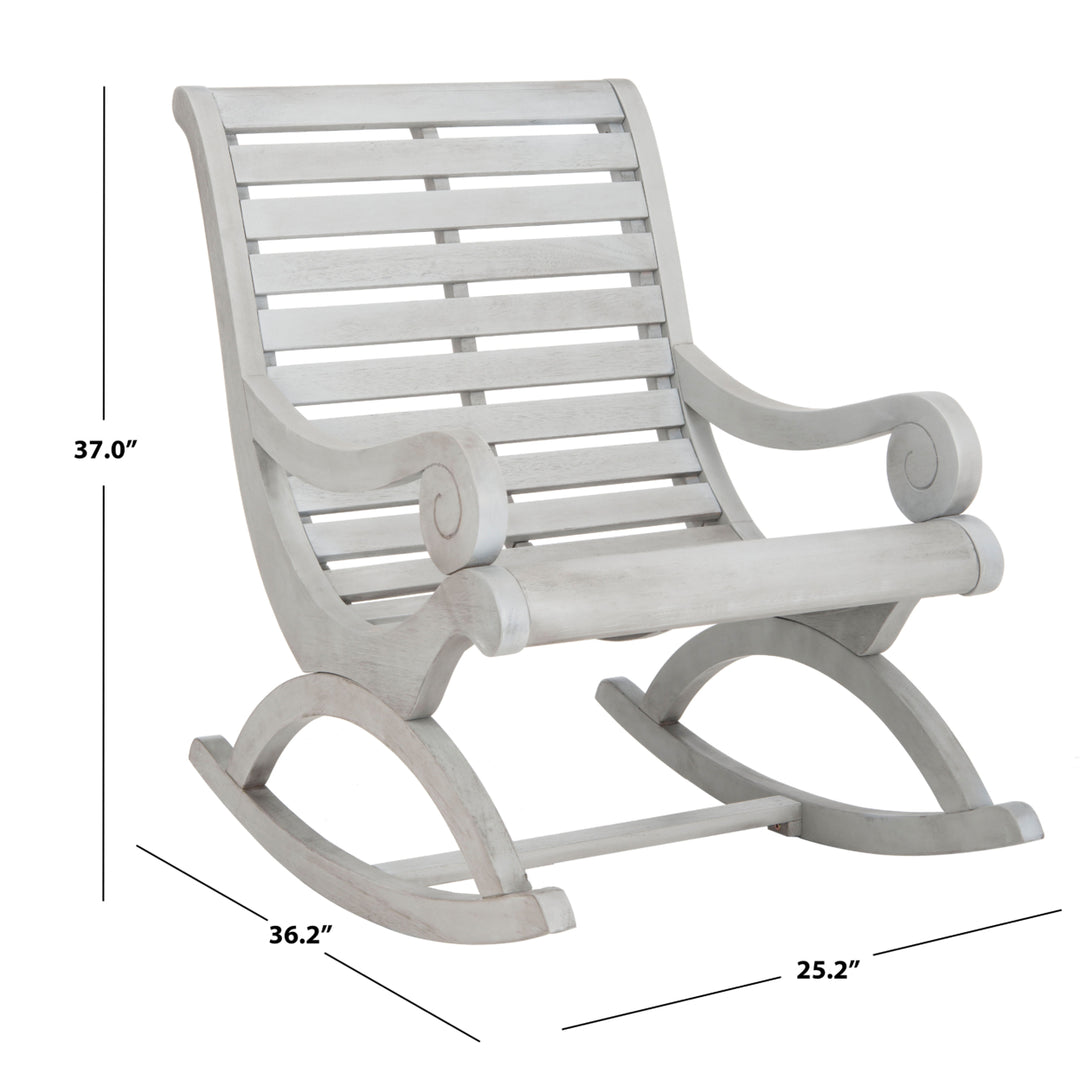 SAFAVIEH Outdoor Collection Sonora Rocking Chair Ash Grey Image 6