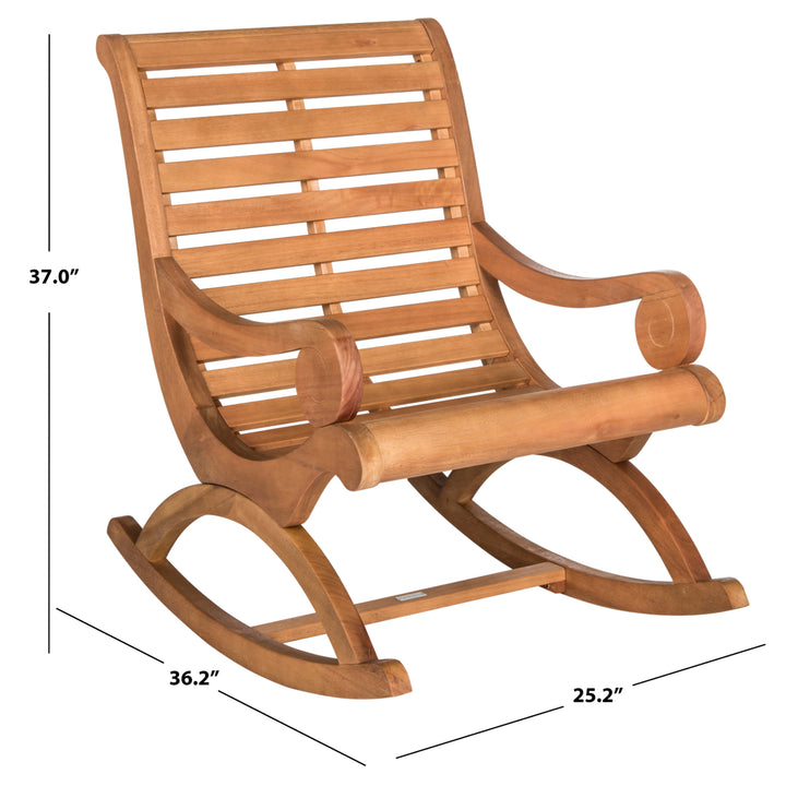 SAFAVIEH Outdoor Collection Sonora Rocking Chair Natural Image 6