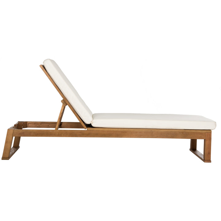 SAFAVIEH Outdoor Collection Solano Chaise Sunlounger Natural/Beige Image 3