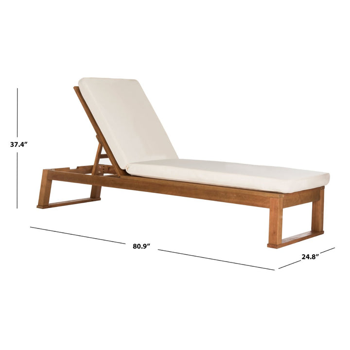 SAFAVIEH Outdoor Collection Solano Chaise Sunlounger Natural/Beige Image 6