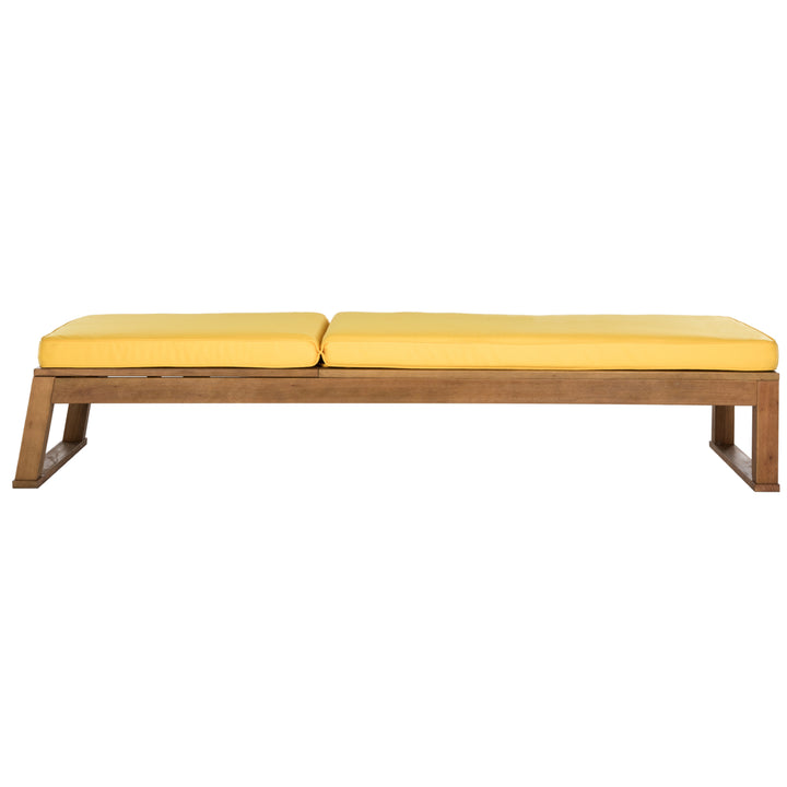 SAFAVIEH Outdoor Collection Solano Chaise Sunlounger Natural/Yellow Image 4