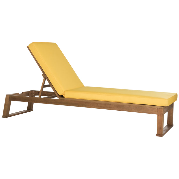 SAFAVIEH Outdoor Collection Solano Chaise Sunlounger Natural/Yellow Image 5