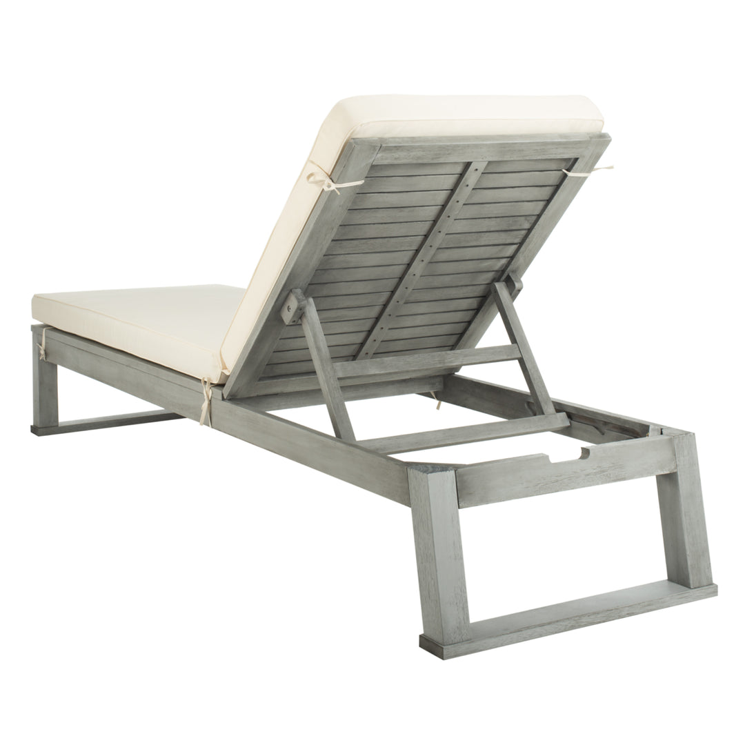 SAFAVIEH Outdoor Collection Solano Chaise Sunlounger Grey/Beige Image 8