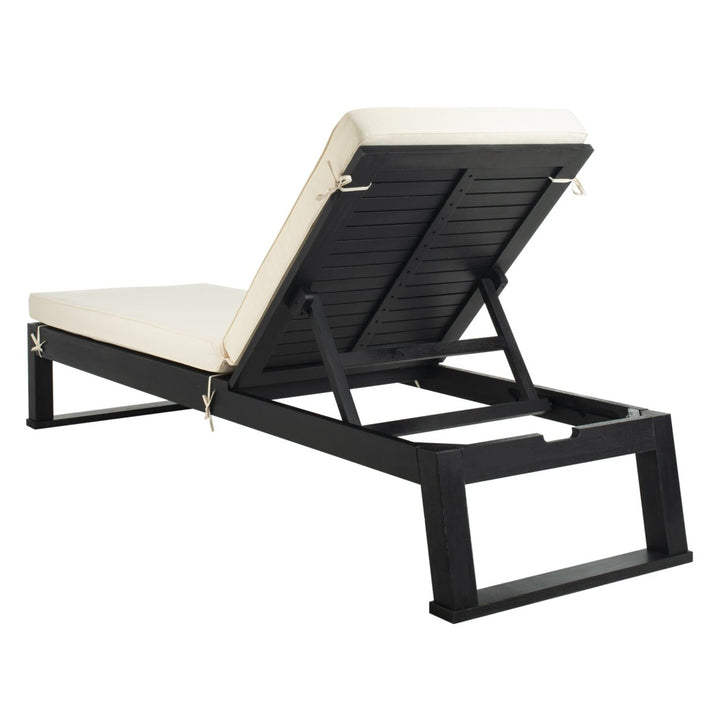 SAFAVIEH Outdoor Collection Solano Chaise Sunlounger Black/Beige Image 8