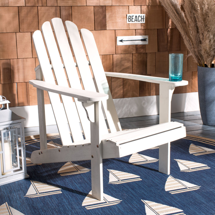 SAFAVIEH Outdoor Collection Topher Adirondack Chair White Image 1