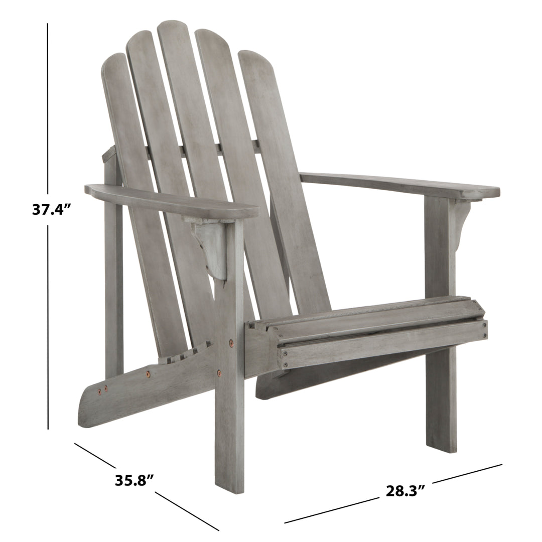 SAFAVIEH Outdoor Collection Topher Adirondack Chair Grey Wash Image 5