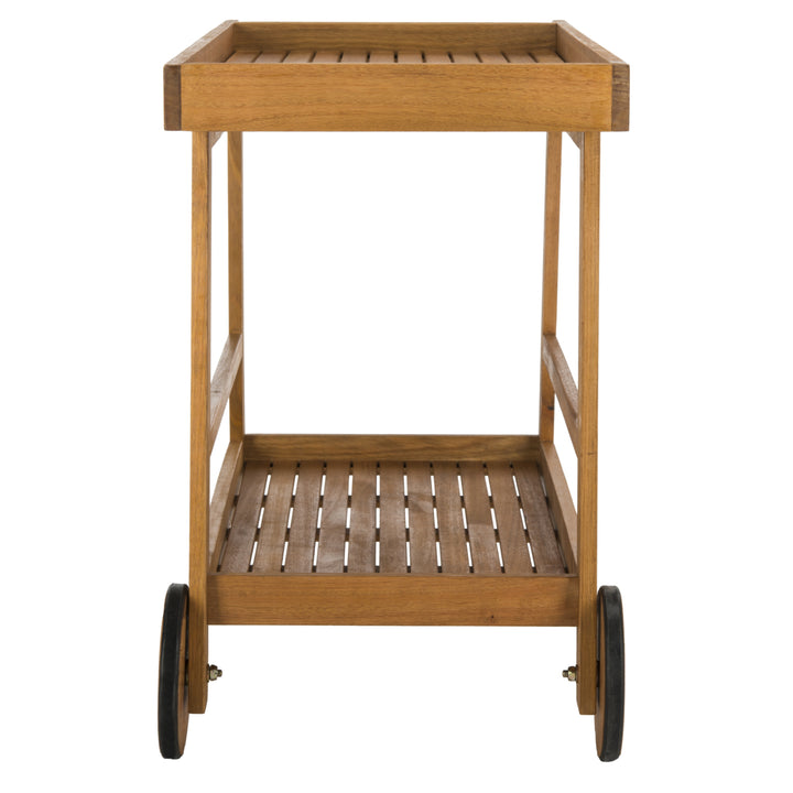 SAFAVIEH Outdoor Collection Renzo Indoor/Outdoor Bar Cart Natural Image 6