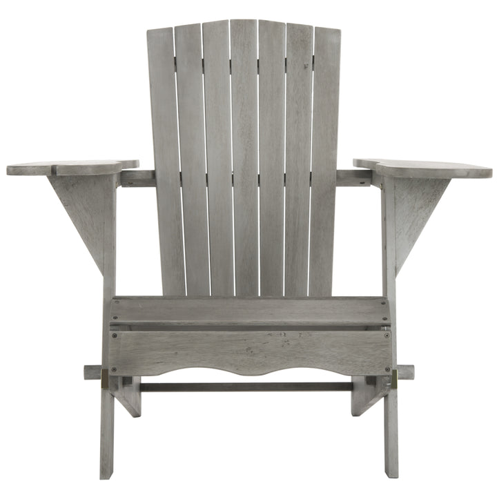 SAFAVIEH Outdoor Collection Breetel Set Of 2 Adirondack Chairs Grey Wash Image 3