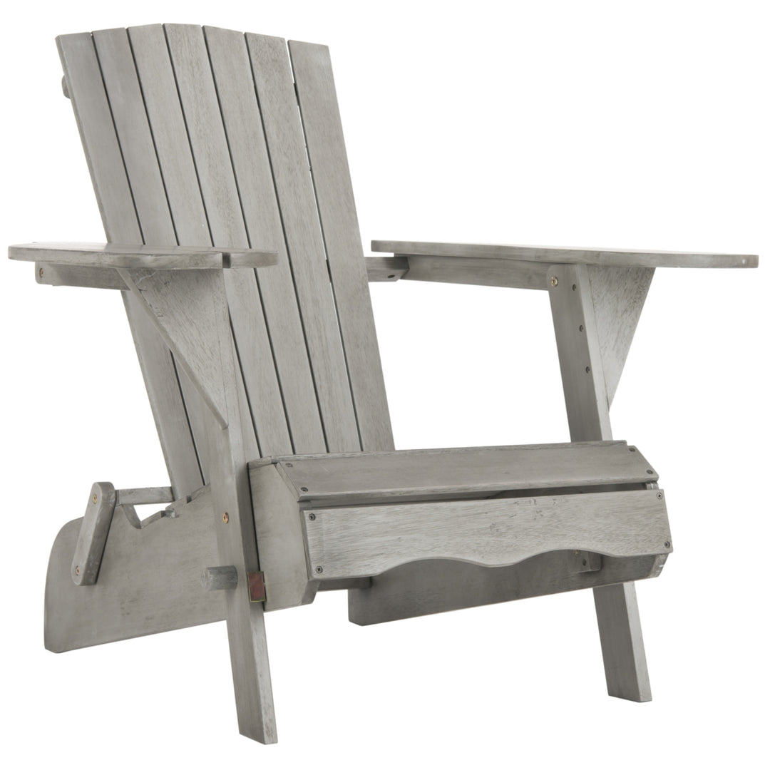 SAFAVIEH Outdoor Collection Breetel Set Of 2 Adirondack Chairs Grey Wash Image 6