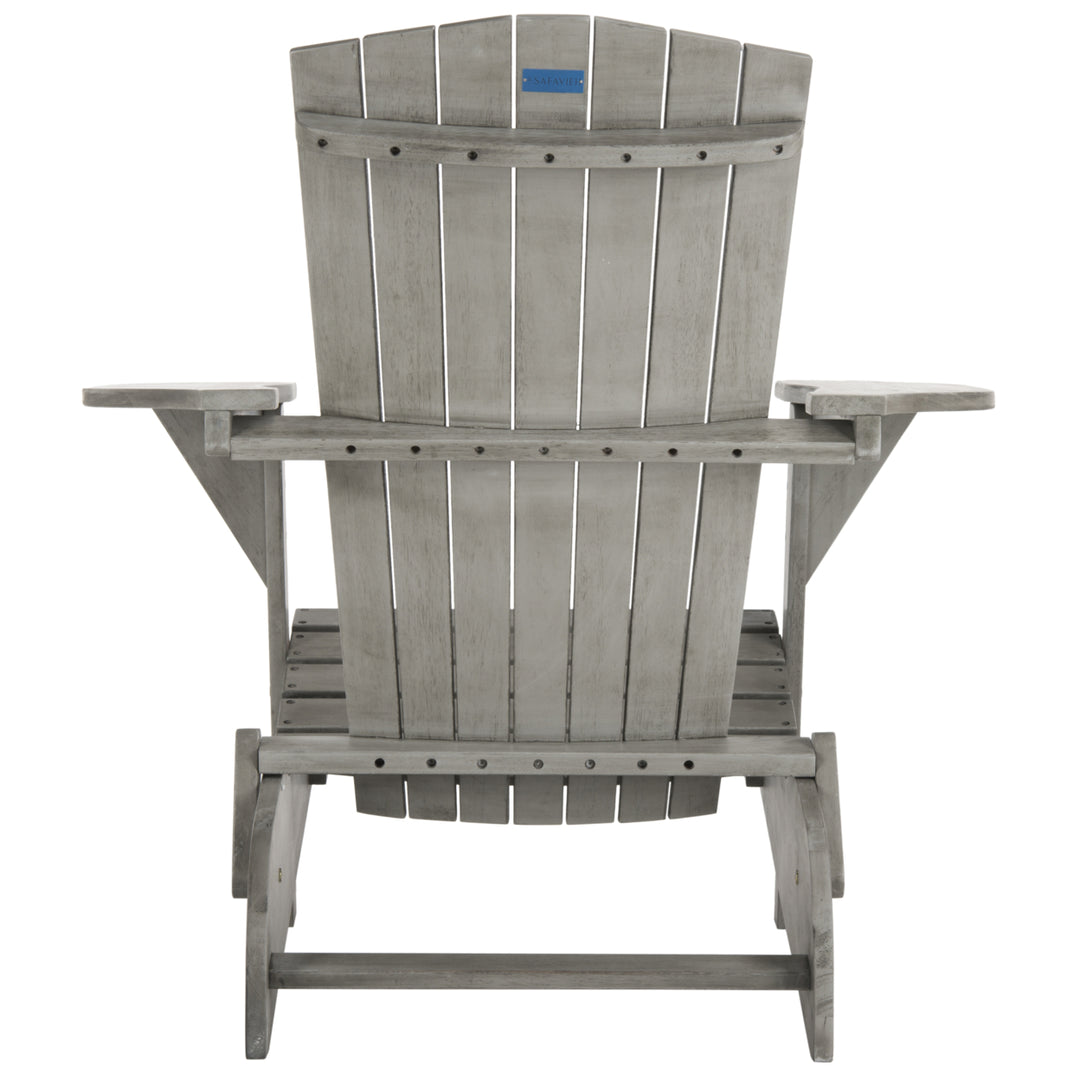 SAFAVIEH Outdoor Collection Breetel Set Of 2 Adirondack Chairs Grey Wash Image 10