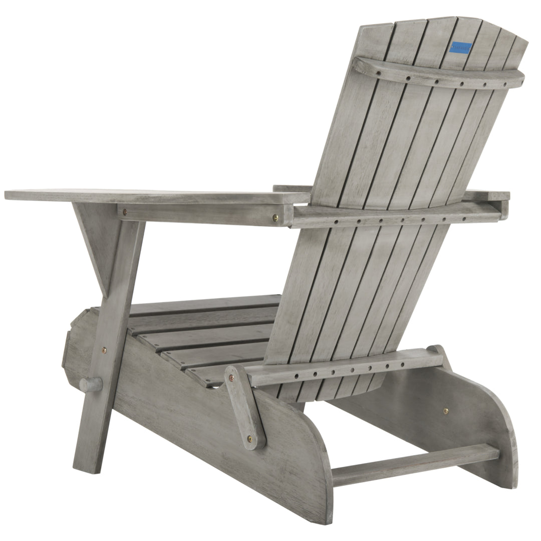 SAFAVIEH Outdoor Collection Breetel Set Of 2 Adirondack Chairs Grey Wash Image 11