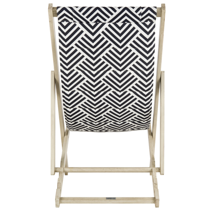 SAFAVIEH Outdoor Collection Rive Foldable Sling Chair White Wash/Navy Image 10