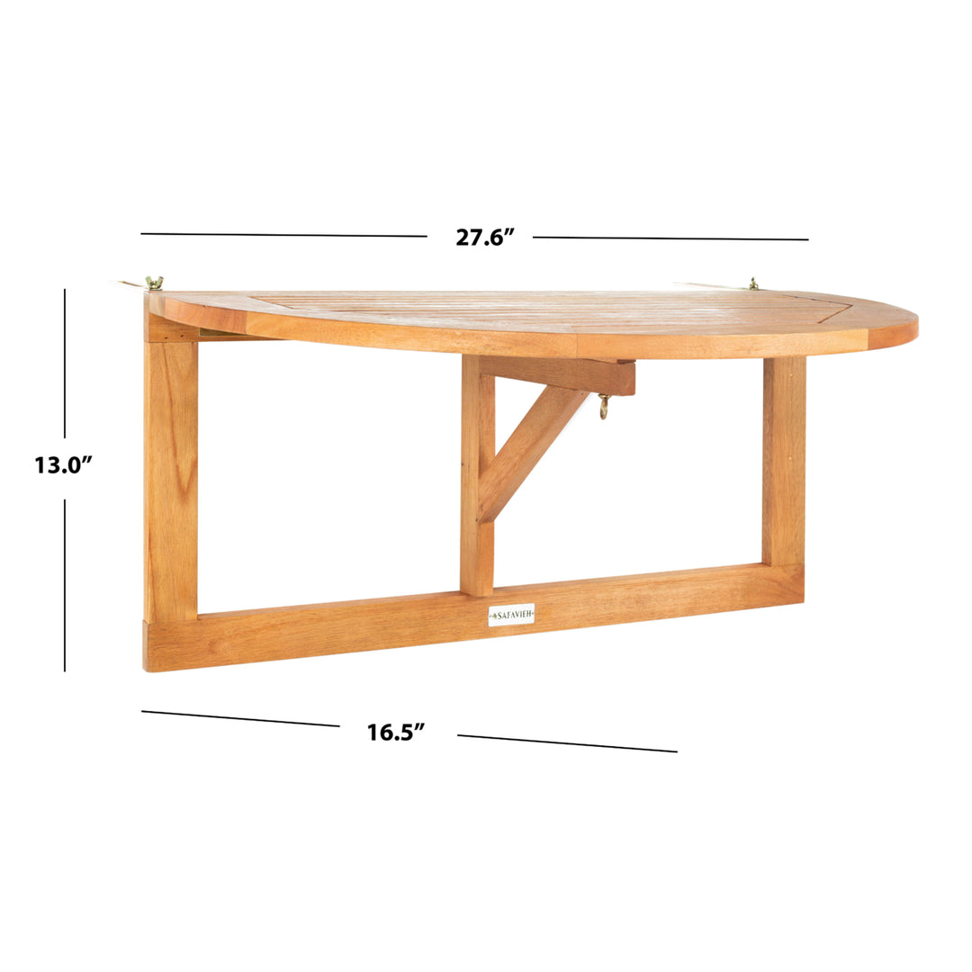 SAFAVIEH Outdoor Collection Owens Balcony Hanging Half Table Natural Image 5