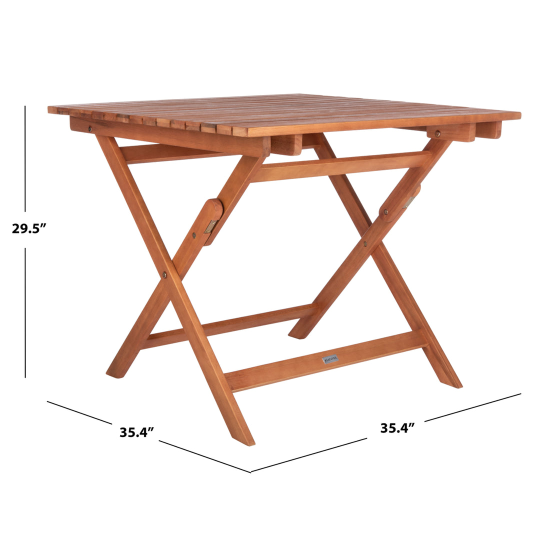 SAFAVIEH Outdoor Collection Kresler Folding Table Natural Image 7