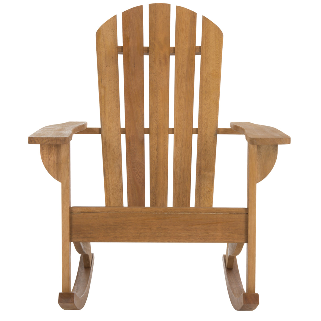 SAFAVIEH Outdoor Collection Brizio Adirondack Rocking Chair Natural Image 3