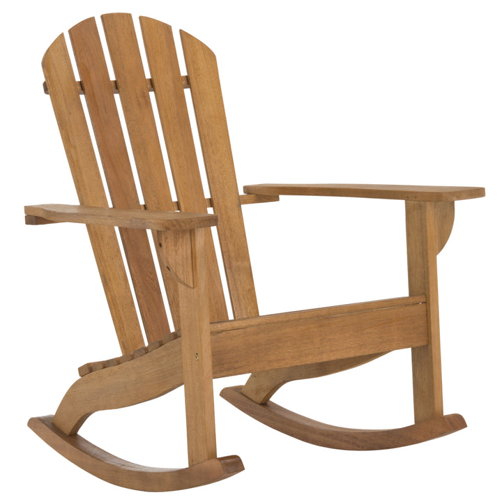 SAFAVIEH Outdoor Collection Brizio Adirondack Rocking Chair Natural Image 4