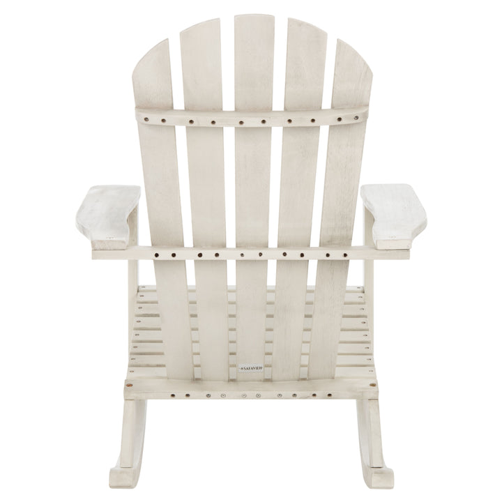 SAFAVIEH Outdoor Collection Brizio Adirondack Rocking Chair White Image 9