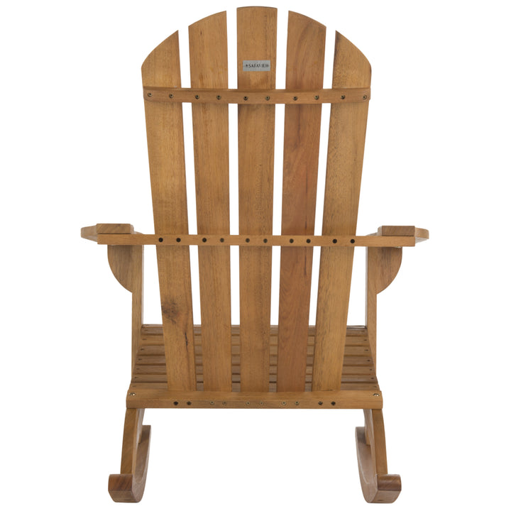 SAFAVIEH Outdoor Collection Brizio Adirondack Rocking Chair Natural Image 7