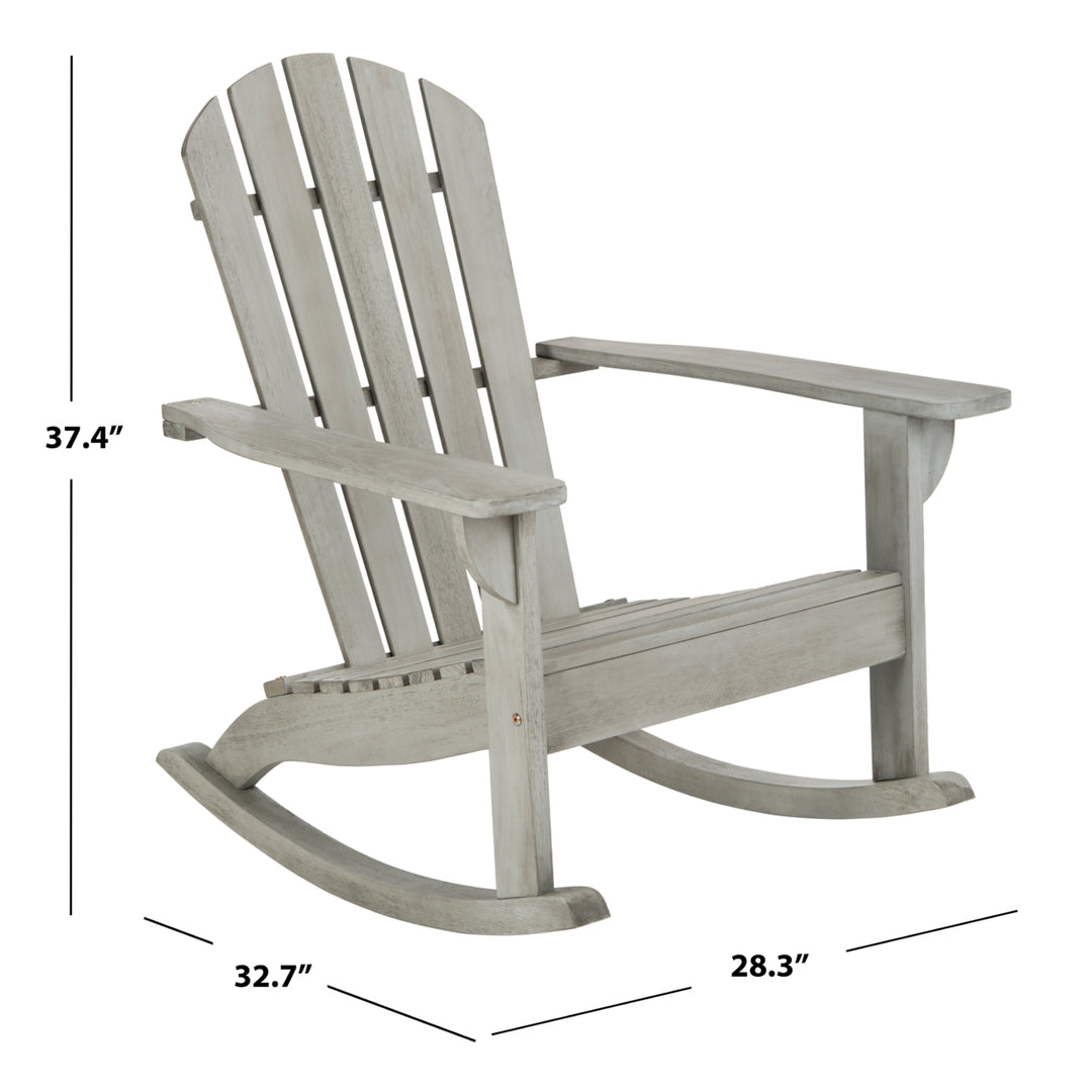 SAFAVIEH Outdoor Collection Brizio Adirondack Rocking Chair Grey Wash Image 7