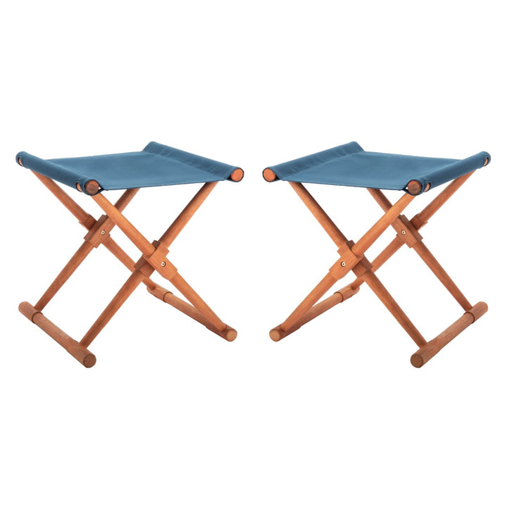 SAFAVIEH Outdoor Collection Breanne Stool Natural/Navy Image 4