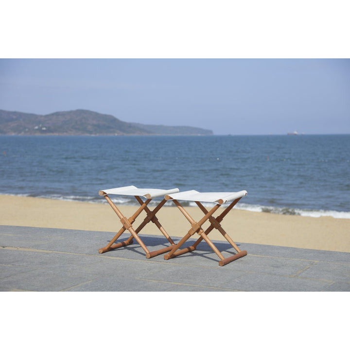 SAFAVIEH Outdoor Collection Breanne Stool Beige/Natural Image 4