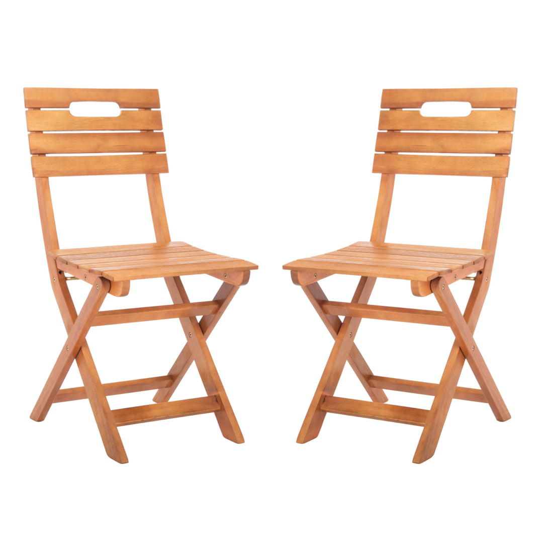 SAFAVIEH Outdoor Collection Blison Folding Chairs Natural Image 4