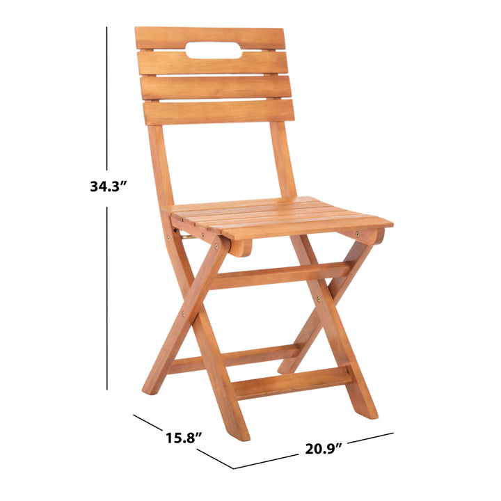 SAFAVIEH Outdoor Collection Blison Folding Chairs Natural Image 8