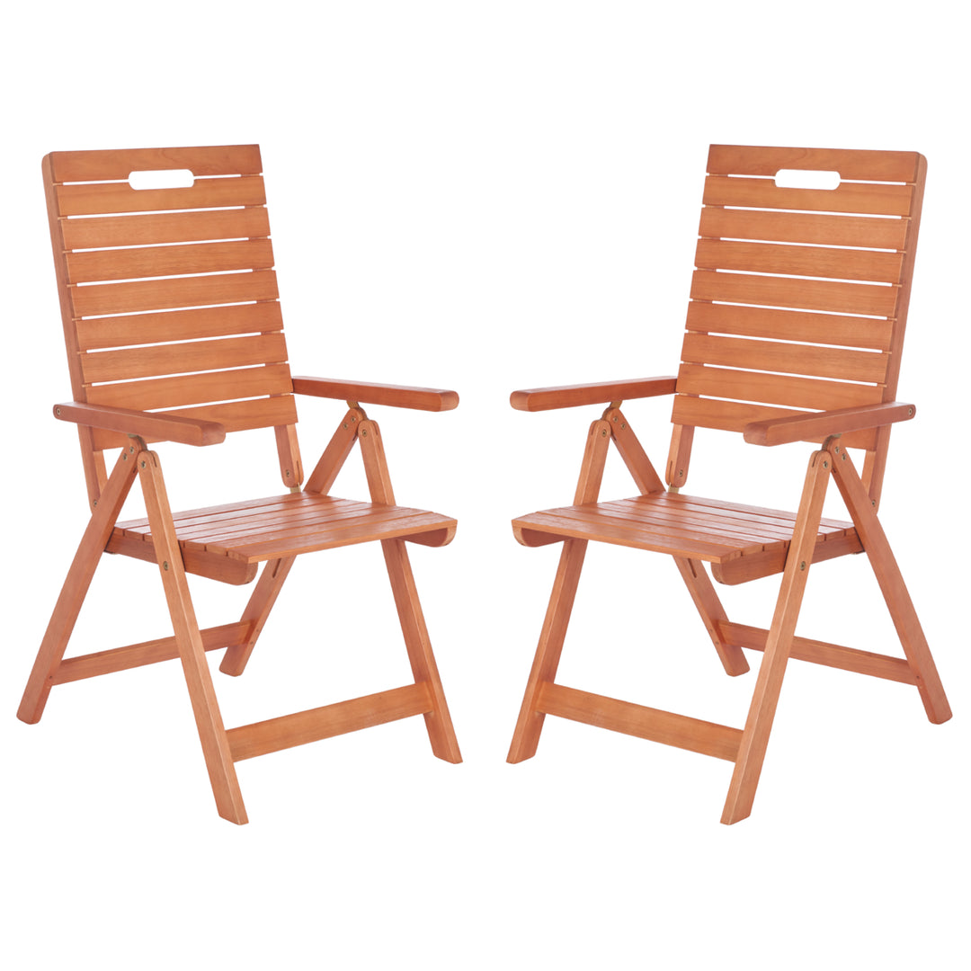 SAFAVIEH Outdoor Collection Rence Folding Chair Natural Image 4