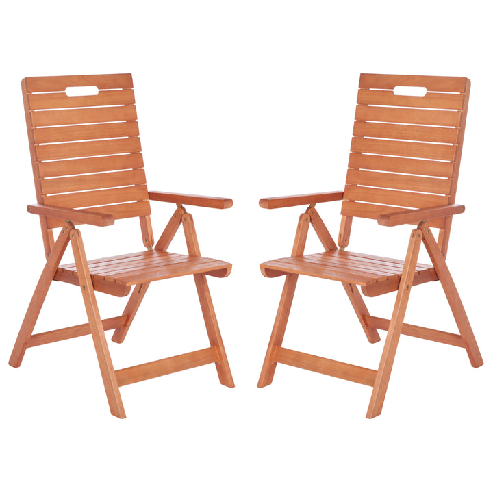 SAFAVIEH Outdoor Collection Rence Folding Chair Natural Image 4