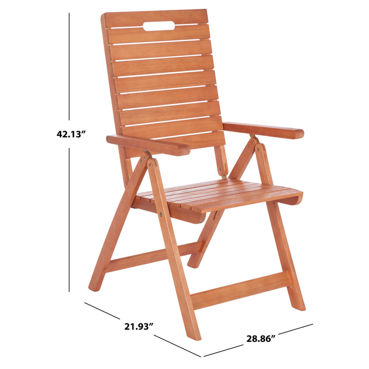 SAFAVIEH Outdoor Collection Rence Folding Chair Natural Image 7