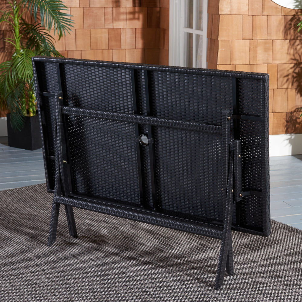 SAFAVIEH Outdoor Collection Akita Folding Table Black Image 2