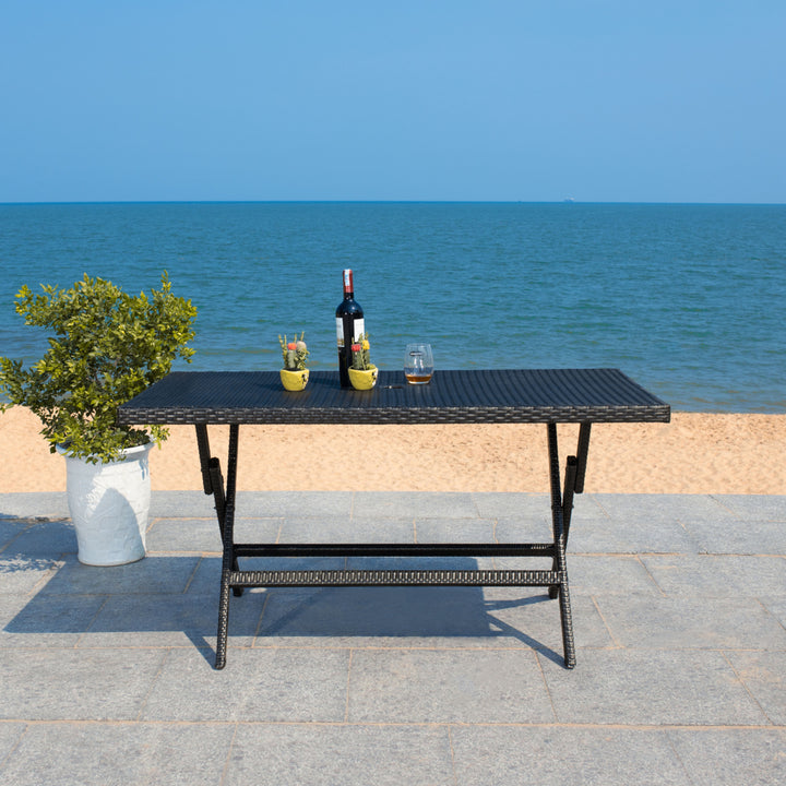 SAFAVIEH Outdoor Collection Akita Folding Table Black Image 3