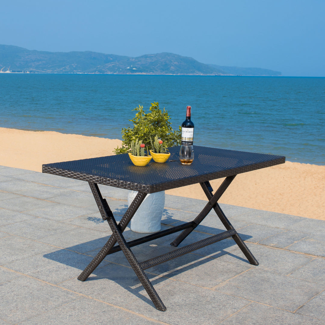 SAFAVIEH Outdoor Collection Akita Folding Table Black Image 6