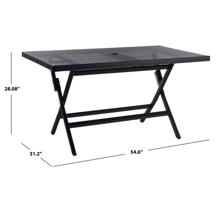 SAFAVIEH Outdoor Collection Akita Folding Table Black Image 9