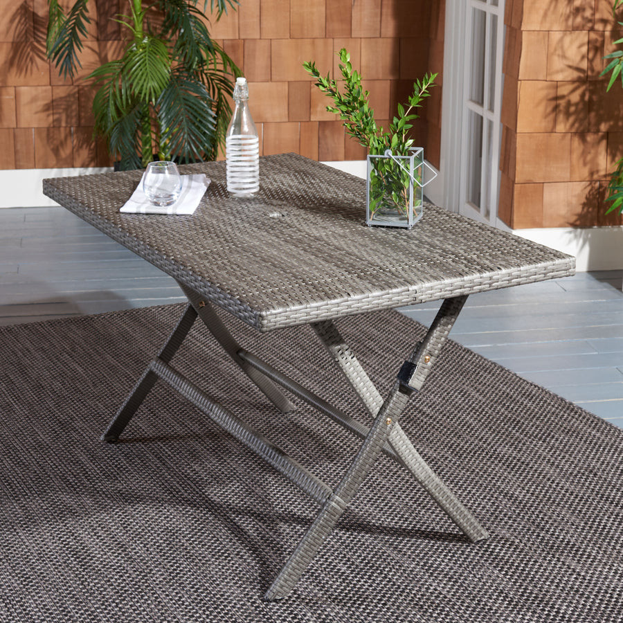 SAFAVIEH Outdoor Collection Akita Folding Table Grey Image 1