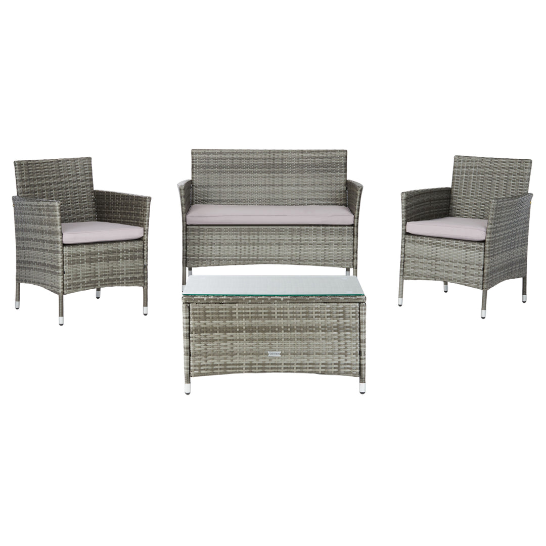 SAFAVIEH Outdoor Collection Bandele 4-Piece Patio Set Grey/Grey Image 2