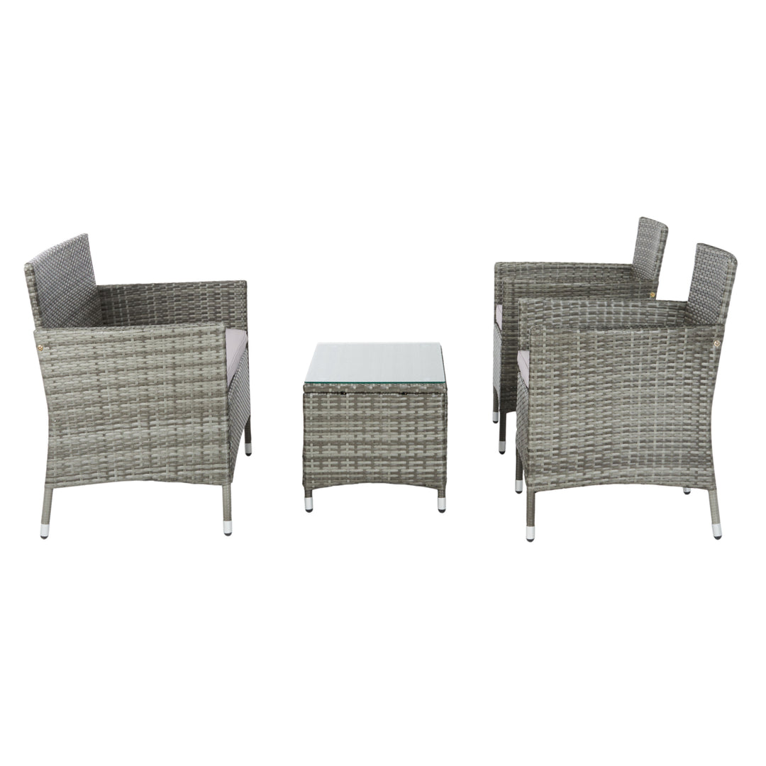 SAFAVIEH Outdoor Collection Bandele 4-Piece Patio Set Grey/Grey Image 3