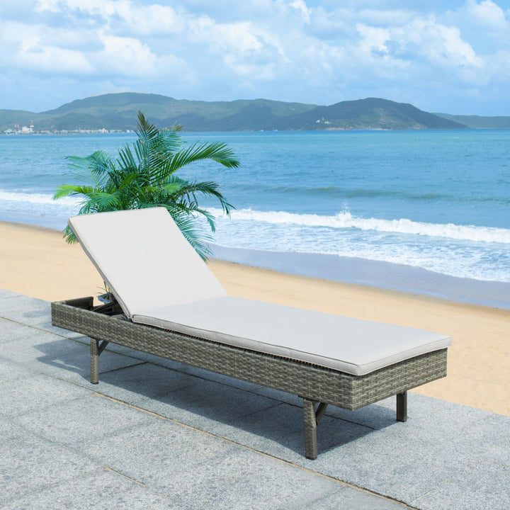 SAFAVIEH Outdoor Collection Cam Chaise Sunlounger Grey/Grey Image 3