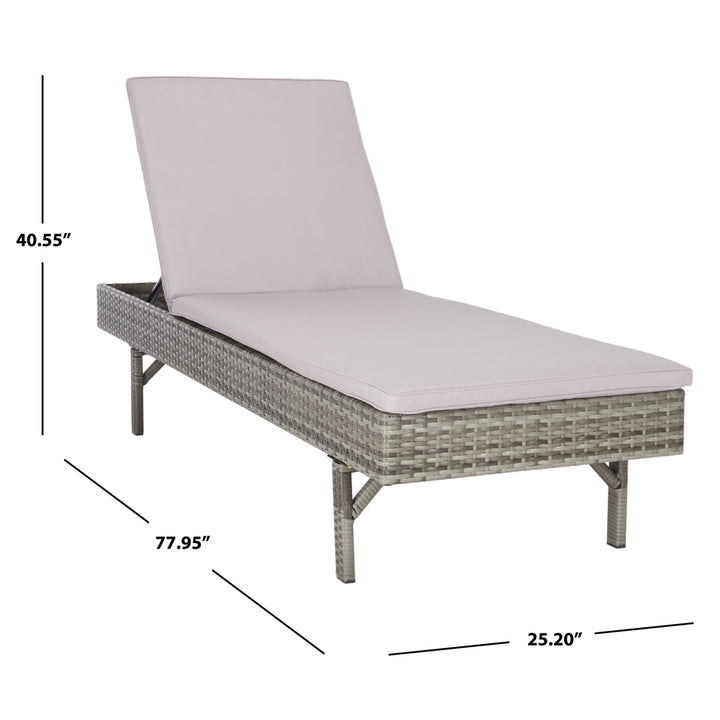 SAFAVIEH Outdoor Collection Cam Chaise Sunlounger Grey/Grey Image 8