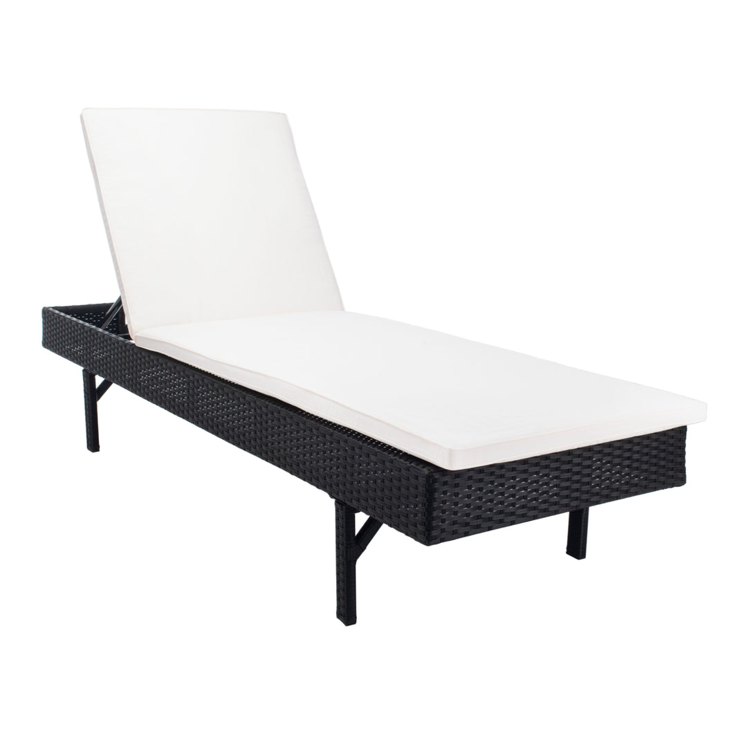 SAFAVIEH Outdoor Collection Cam Chaise Sunlounger Black/Beige Image 4