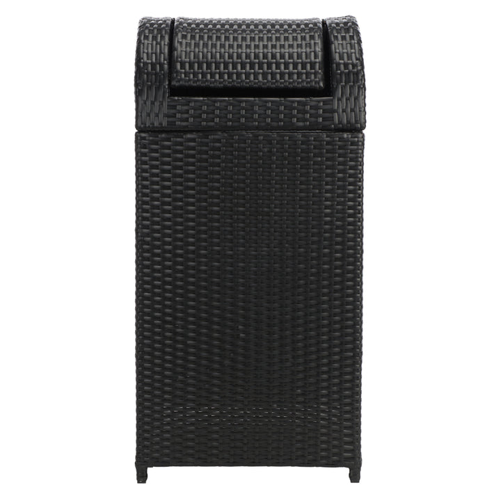 SAFAVIEH Outdoor Collection Serapis Trash Bin Black Image 4