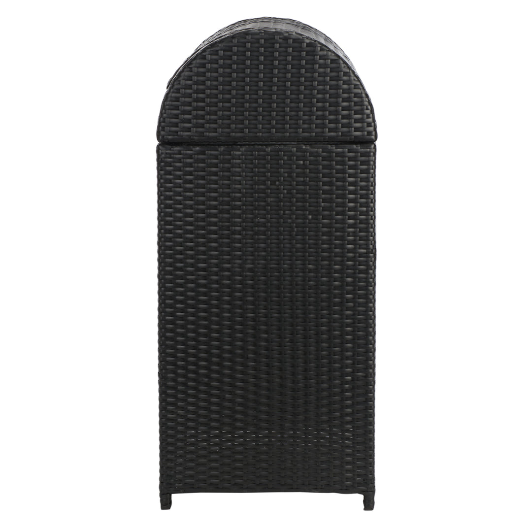 SAFAVIEH Outdoor Collection Serapis Trash Bin Black Image 5