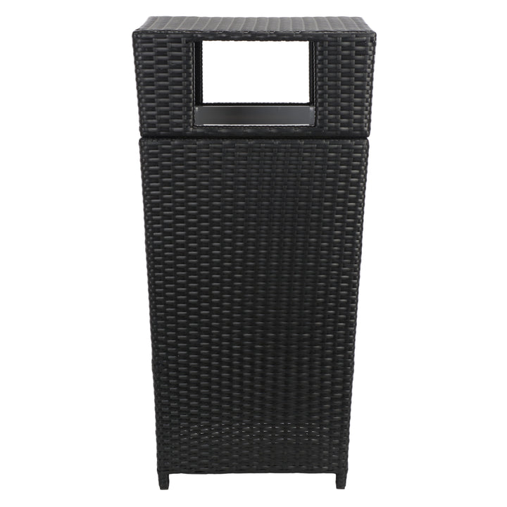 SAFAVIEH Outdoor Collection Mazeli Trash Bin Black Image 4