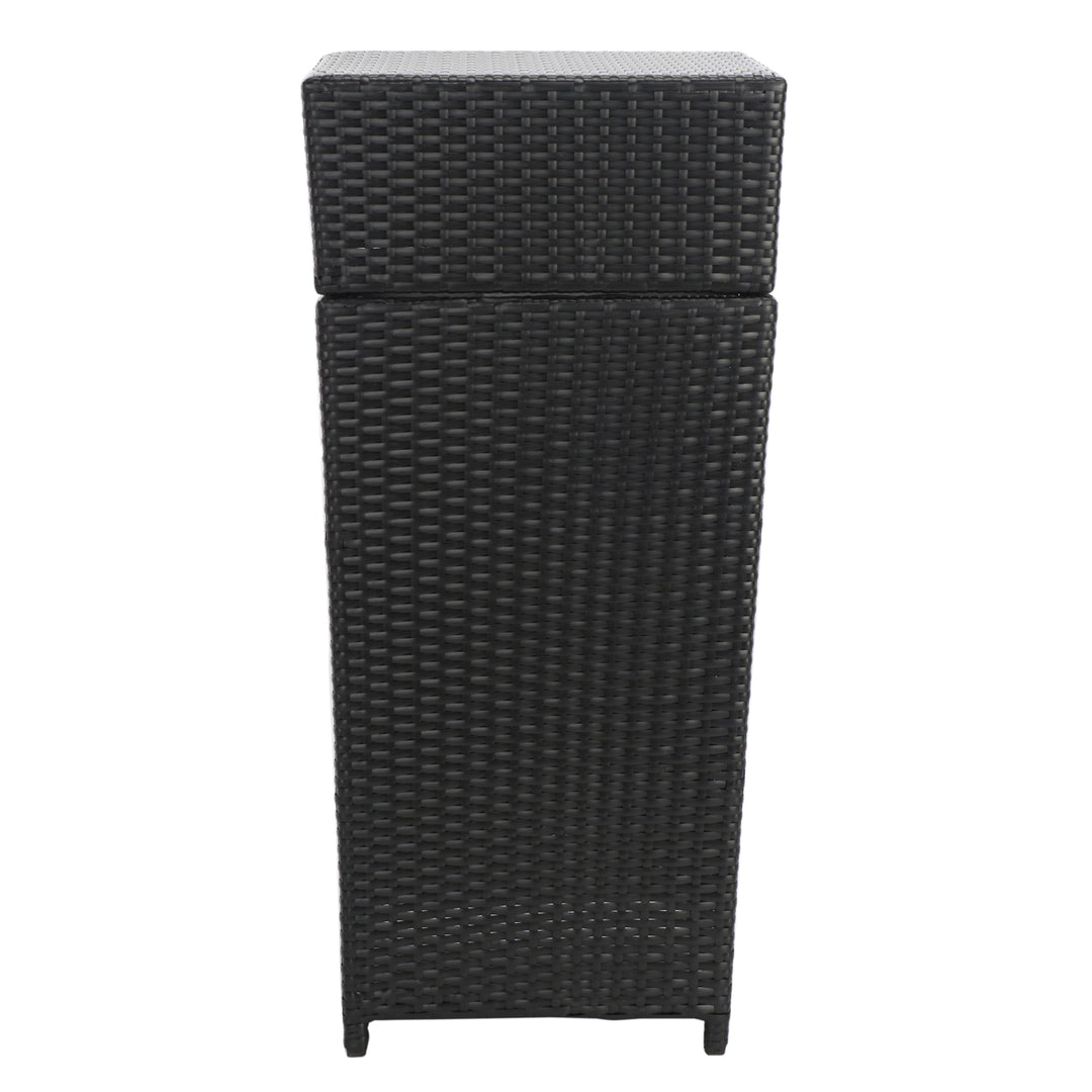 SAFAVIEH Outdoor Collection Mazeli Trash Bin Black Image 6