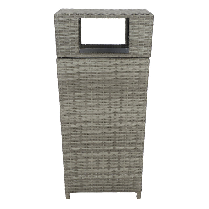 SAFAVIEH Outdoor Collection Mazeli Trash Bin Grey Image 4