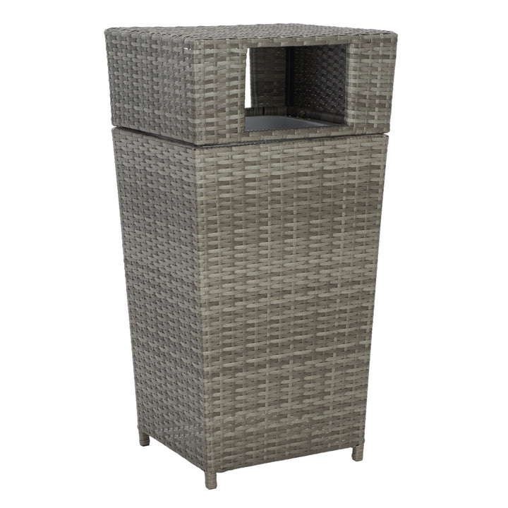 SAFAVIEH Outdoor Collection Mazeli Trash Bin Grey Image 5