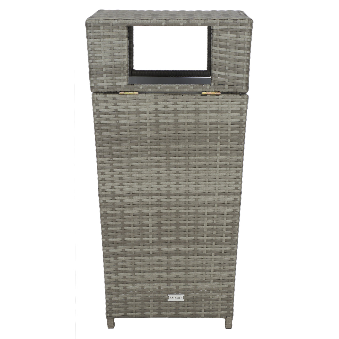 SAFAVIEH Outdoor Collection Mazeli Trash Bin Grey Image 10