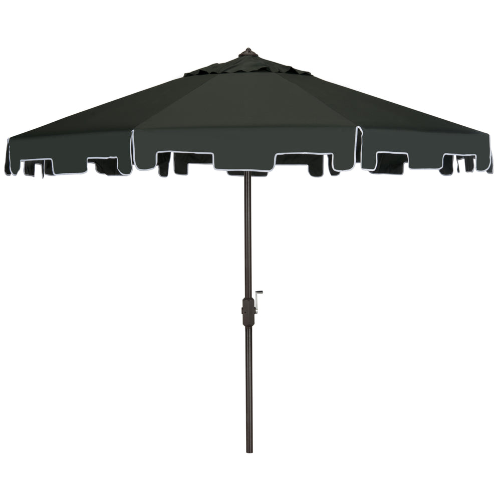 SAFAVIEH Outdoor Collection Zimmerman 9-Foot Tilt Umbrella and Flap Dark Green Image 2