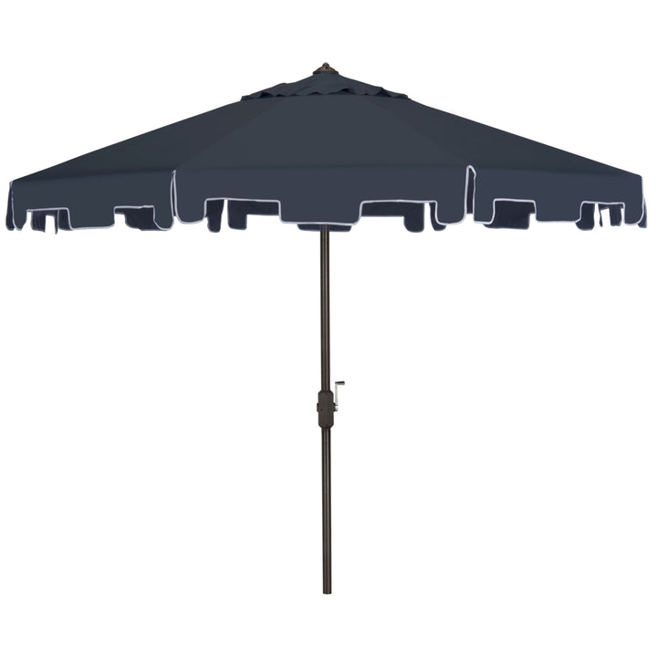 SAFAVIEH Outdoor Collection Zimmerman 9-Foot Tilt Umbrella and Flap Navy Image 2