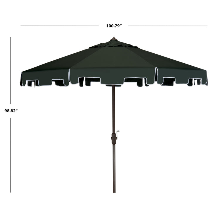 SAFAVIEH Outdoor Collection Zimmerman 9-Foot Tilt Umbrella and Flap Dark Green Image 3